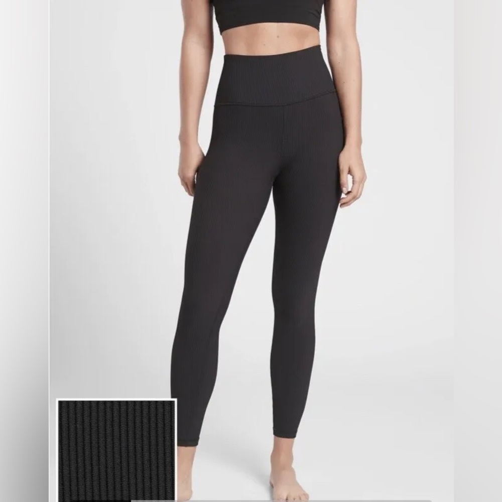 ATHLETA Elation High Rise Rib 7/8 tight Black Medium
